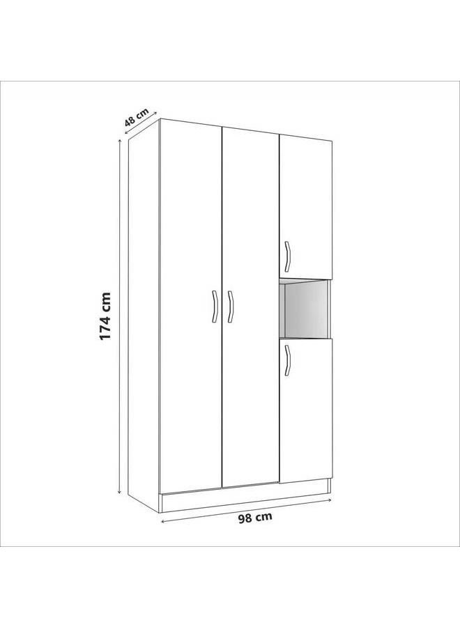 MDF Wardrobe White - Image 5