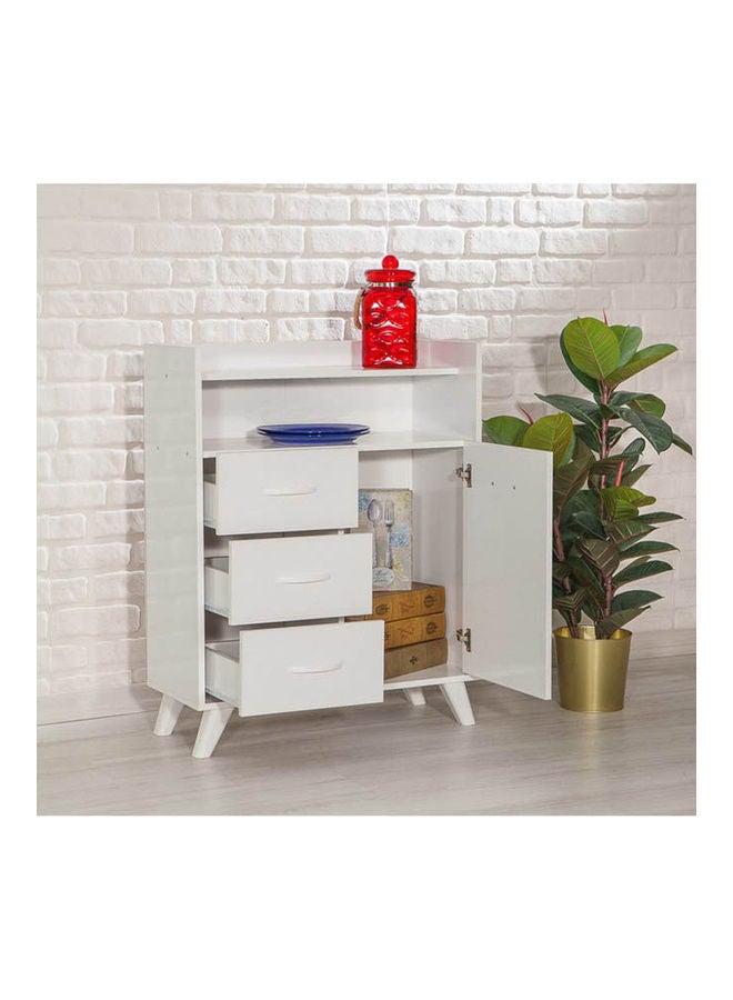 ماركة غير محددة - MDF Drawer Unit White 99x79 x 40cm - Image 1