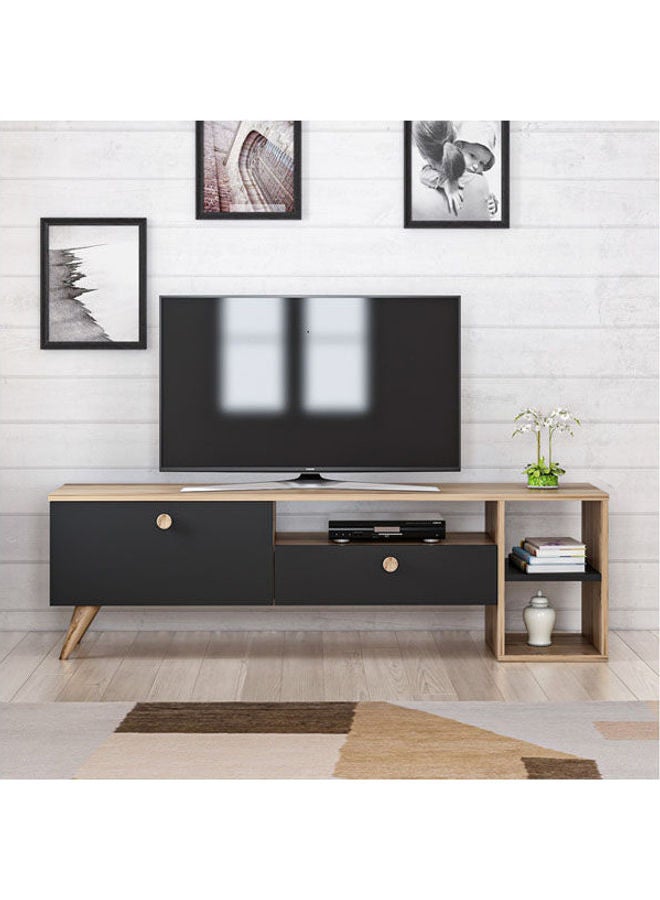 وحدة تلفزيون أسود 150x45x35سم - Image 1