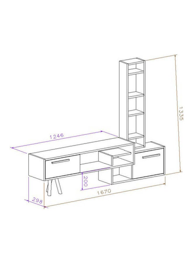 TV Unit Black 167x133.5x30cm - Image 2