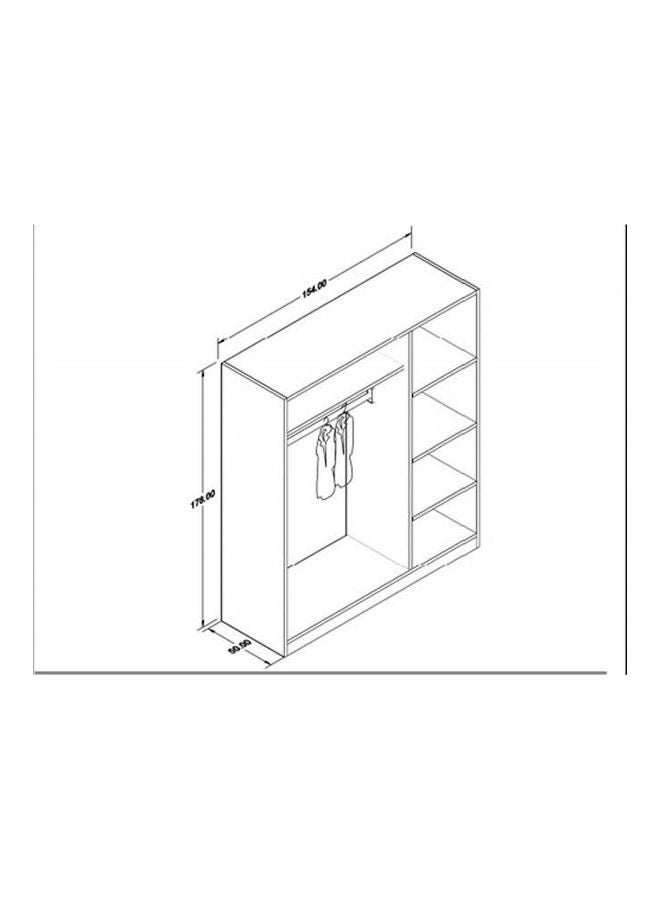 MDF Wardrobe Grey - Image 3