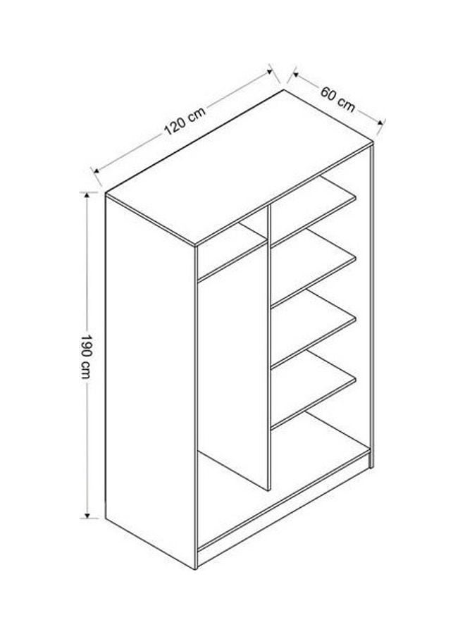 MDF Wardrobe Brown - Image 5