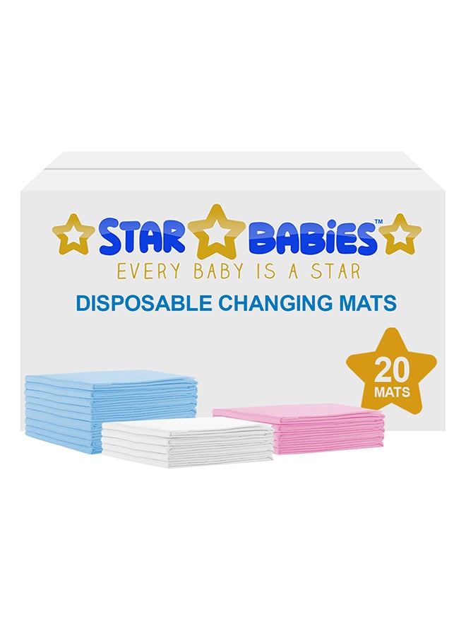 ستار بيبيز بساط تغيير الحفاضات للإستخدام مرة واحدة، عبوة من 20 قطعة. - Image 1