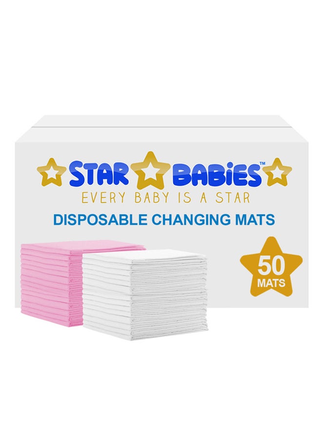 ستار بيبيز بساط تغيير الحفاضات للإستخدام مرة واحدة، عبوة من 50 قطعة. - Image 1