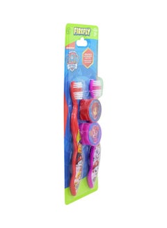 Firefly Paw Patrol 2 Toothbrushes And 2 Caps Twin Pack Red/Pink 40grams  - Image 3