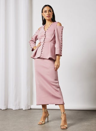 Button Detail Midi Dress Blush - v1641818818/N43058158V_1