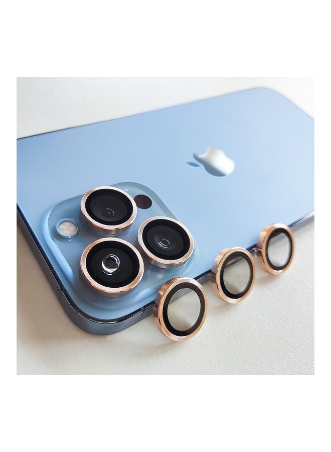 لاصقة حماية لعدسة الكاميرا متوافقة مع هاتف أبل آيفون 13 برو/ ماكس ذهبي - Image 2