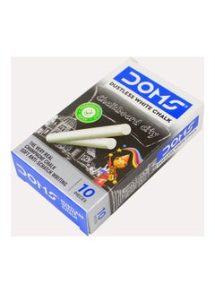 DOMS 10-Piece Dustless Chalk White  - Image 2