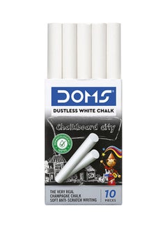 DOMS 10-Piece Dustless Chalk White  - Image 3