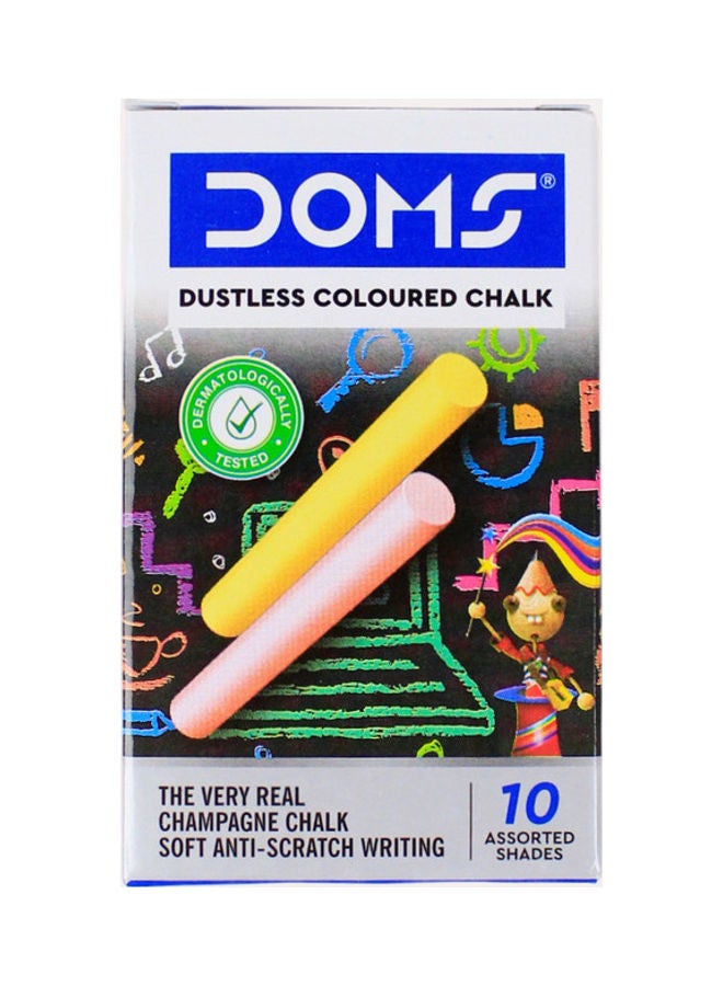 DOMS - 10-Piece Dustless Coloured Chalk Multicolour - Image 1