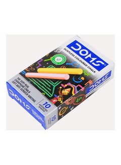 DOMS 10-Piece Dustless Coloured Chalk Multicolour  - Image 2