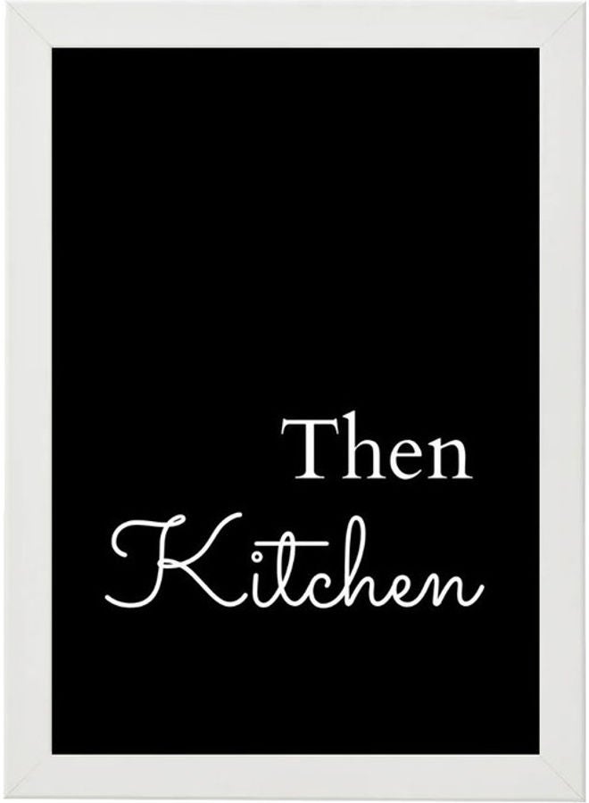 إم إي سي لوحة فنية بإطار وطبعة عبارة "But First Qawah Then Kitchen" من قطعتين أبيض 21x30سم - Image 3