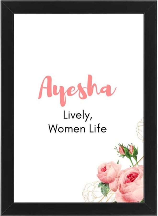 Ayesha Beautiful Calligraphy Arabic Name Text Set of 3 Poster Frames Wall Art Black 21x30cm