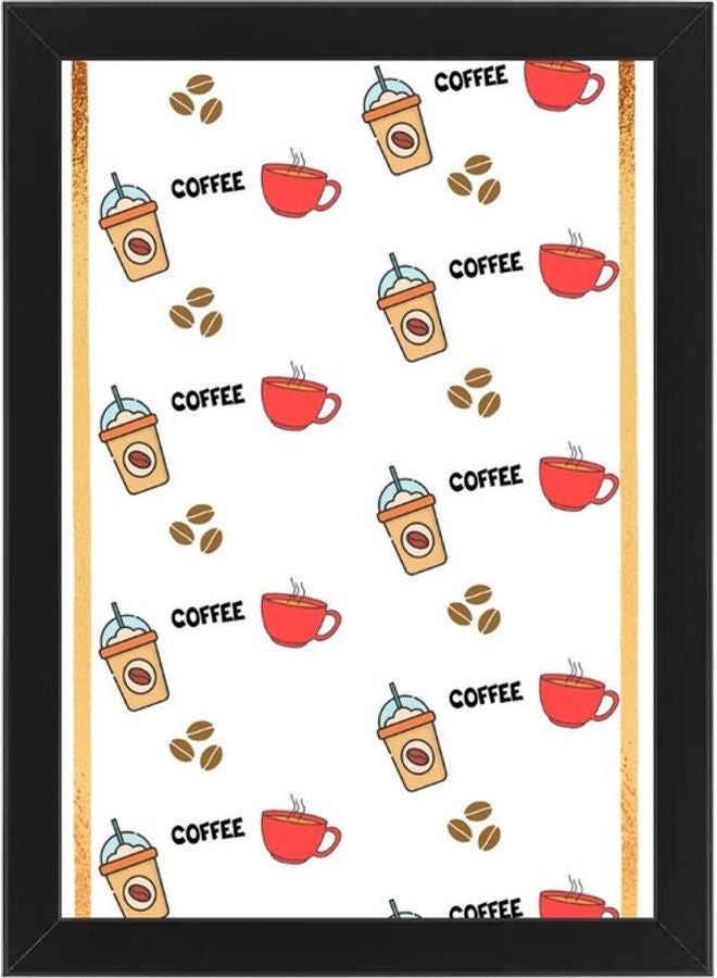 إم إي سي مجموعة لوحة فنية بإطار وطبعة تعبر عن حب القهوة بشدة من 3 قطع أسود 21x30سم - Image 4