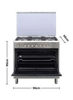 Bompani 5 Burner Gas Cooker 90 x 60 cm, Full safety, 1 year warranty ‎DIVA90GG5TCIXFAN Silver  - Image 2