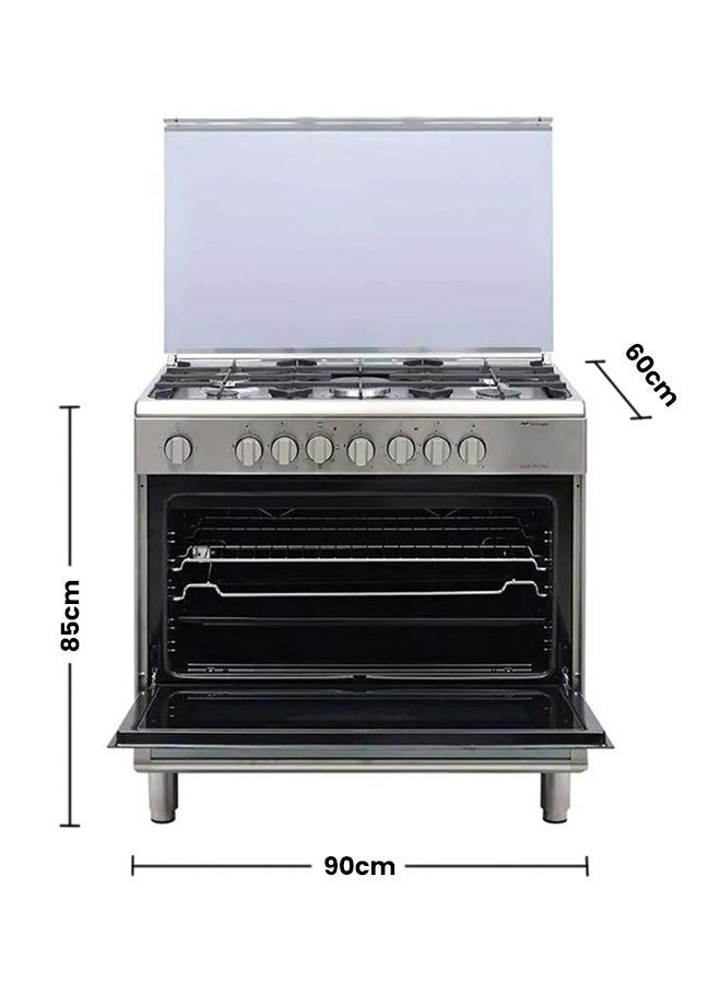 Bompani 5 Burner Gas Cooker 90 x 60 cm, Full safety, 1 year warranty ‎DIVA90GG5TCIXFAN Silver - Image 2