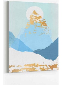 LOWHA Mountain Abstract Sun Framed Canvas Wall Art Multicolour 40 x 60cm  - Image 1