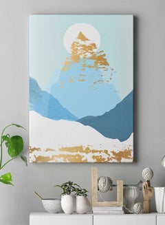 LOWHA Mountain Abstract Sun Framed Canvas Wall Art Multicolour 40 x 60cm  - Image 3
