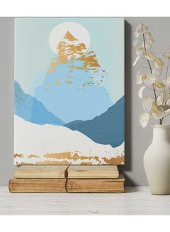 LOWHA Mountain Abstract Sun Framed Canvas Wall Art Multicolour 40 x 60cm  - Image 5