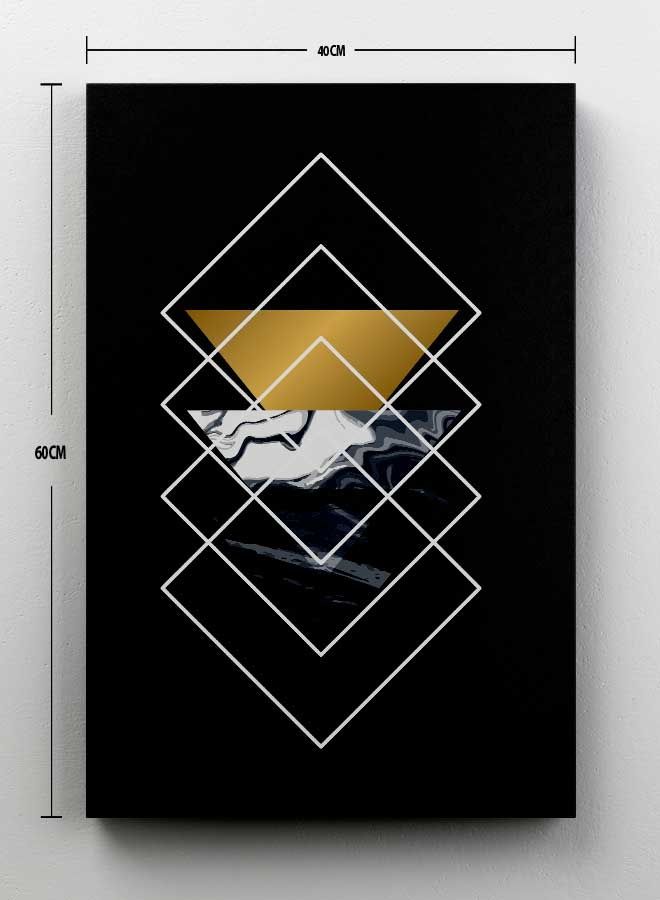 LOWHA Geometric Marbling Squares Framed Canvas Wall Art Multicolour 40 x 60cm - Image 2