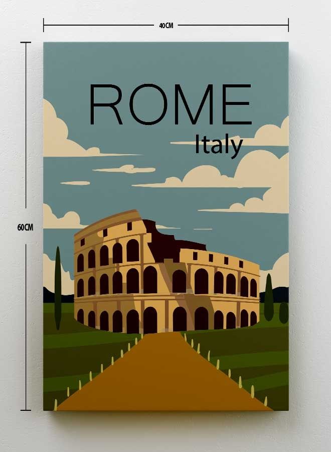 LOWHA Rome Italy Framed Canvas Wall Art Multicolour 40 x 60cm  - Image 2