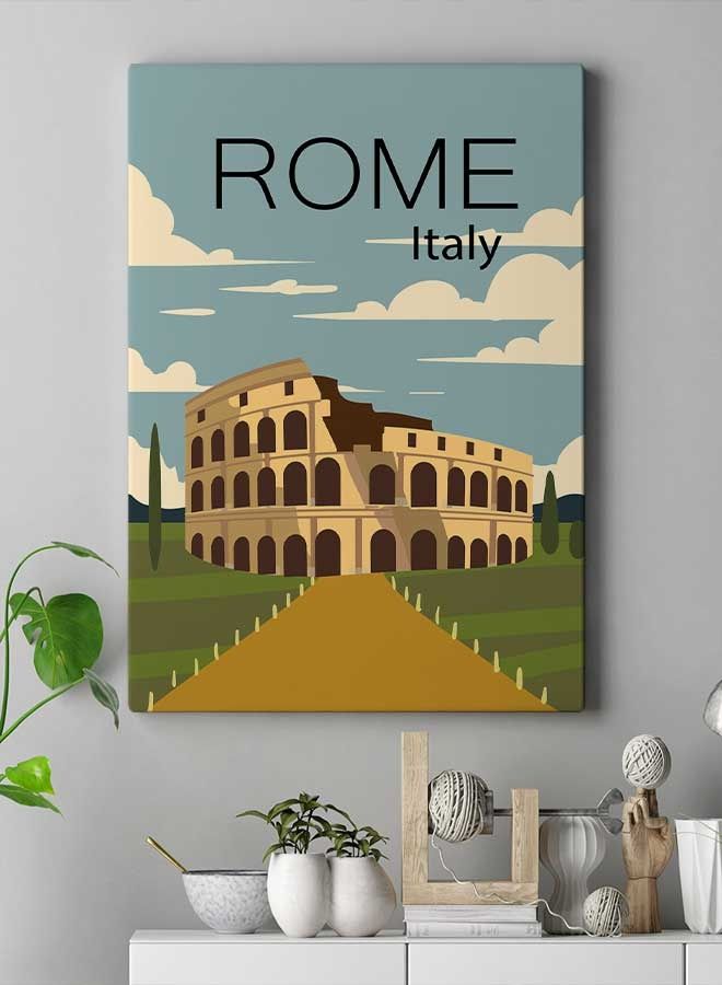 LOWHA Rome Italy Framed Canvas Wall Art Multicolour 40 x 60cm  - Image 3
