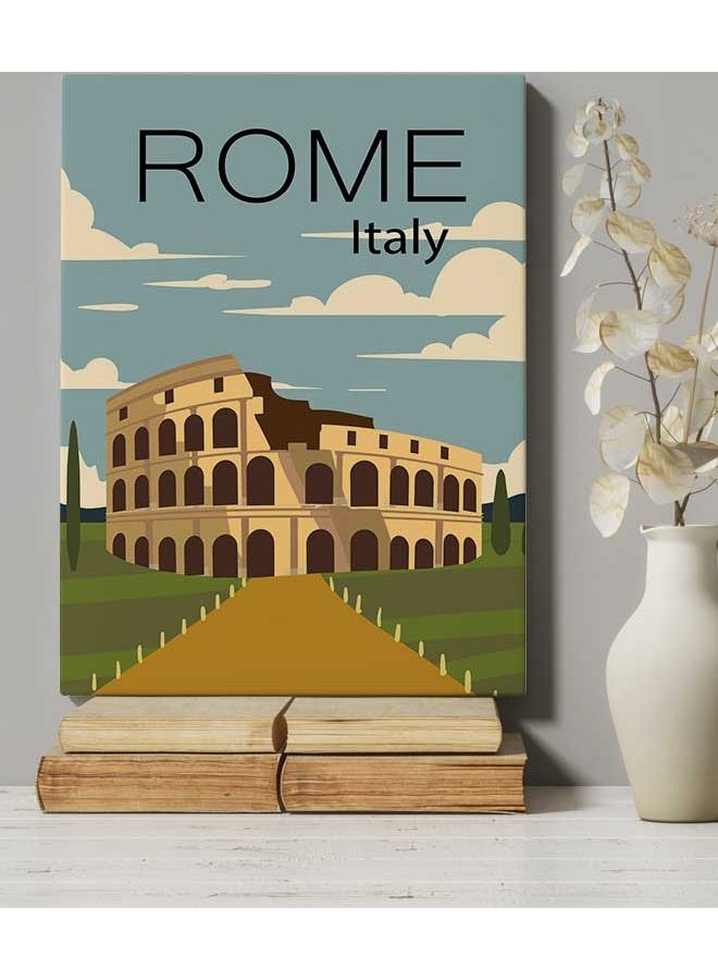 LOWHA Rome Italy Framed Canvas Wall Art Multicolour 40 x 60cm  - Image 5