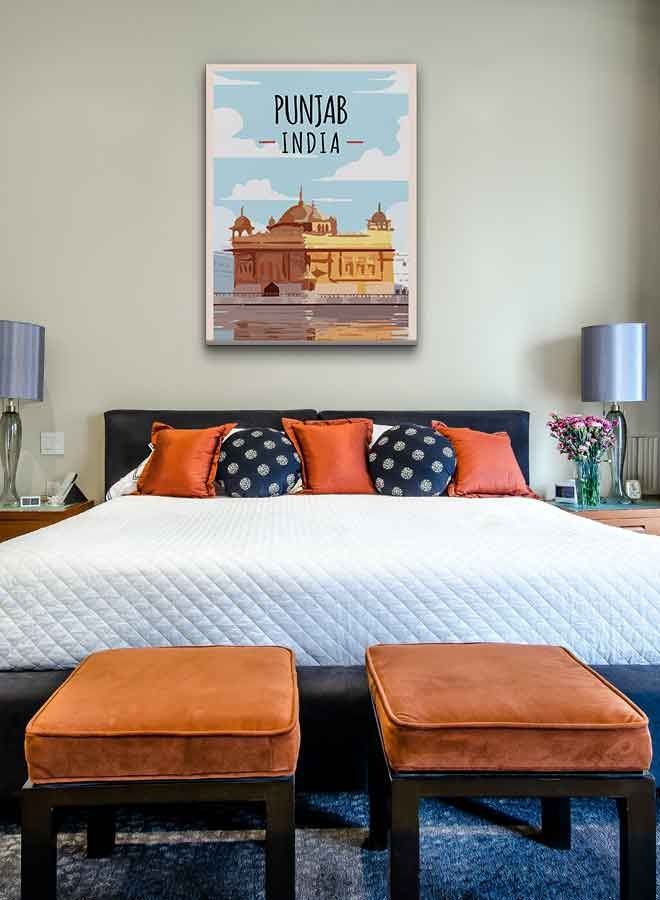 LOWHA Punjab India Framed Canvas Wall Art Multicolour 40 x 60cm - Image 4