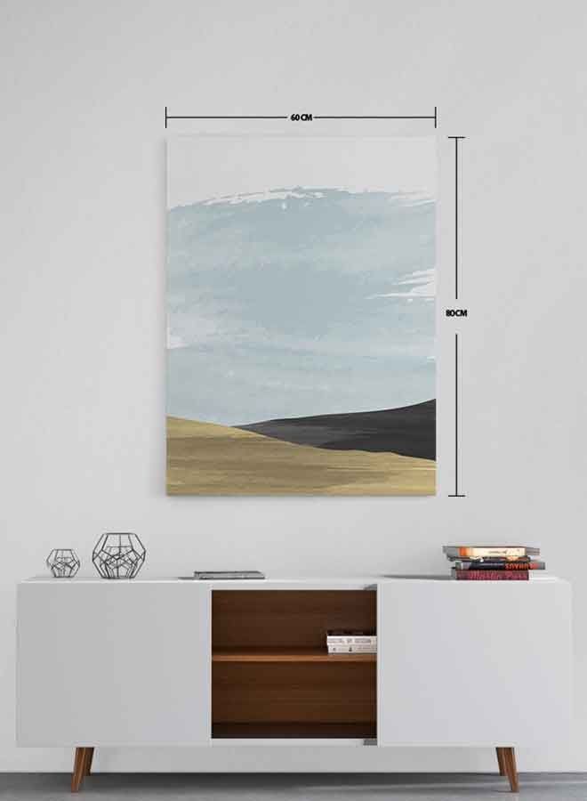 LOWHA - Japanese Oriental Style Abstract Framed Canvas Wall Art Multicolour 60 X 80cm - Image 1