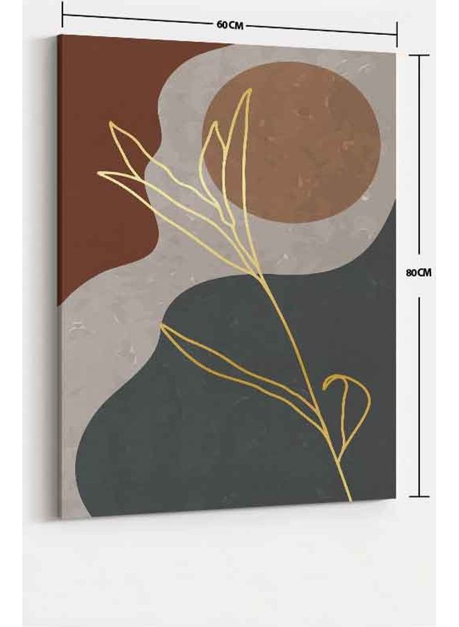 لوحة فنية من قماش الكانفاس بإطار لديكور الحائط تُمثل شكل بتصميم رخامي تجريدي متعدد الألوان 60 X 80سم - Image 2