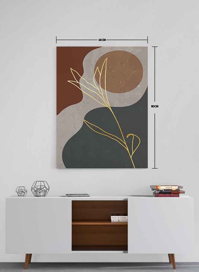 لوحة فنية من قماش الكانفاس بإطار لديكور الحائط تُمثل شكل بتصميم رخامي تجريدي متعدد الألوان 60 X 80سم - Image 5