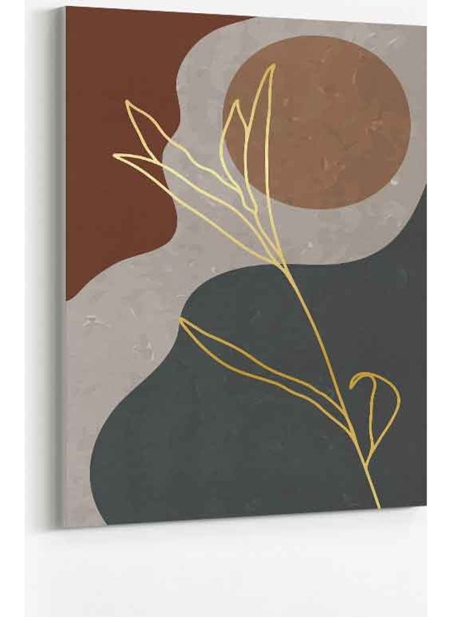 لوحة فنية من قماش الكانفاس بإطار لديكور الحائط تُمثل شكل بتصميم رخامي تجريدي متعدد الألوان 60 X 80سم - Image 1