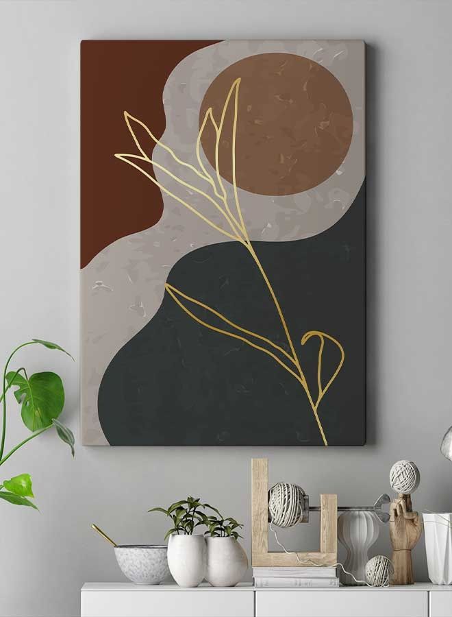 لوحة فنية من قماش الكانفاس بإطار لديكور الحائط تُمثل شكل بتصميم رخامي تجريدي متعدد الألوان 60 X 80سم - Image 3
