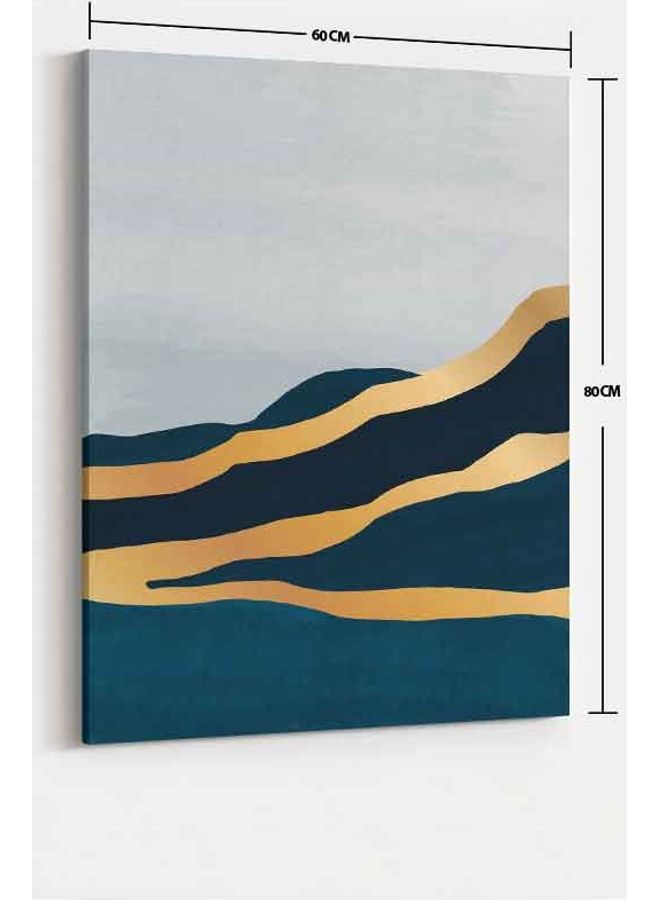 Luxury Mountain Abstract Framed Canvas Wall Art Multicolour 60 X 80cm
