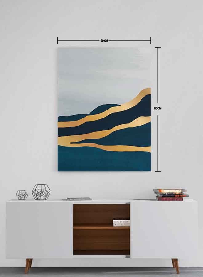 Luxury Mountain Abstract Framed Canvas Wall Art Multicolour 60 X 80cm