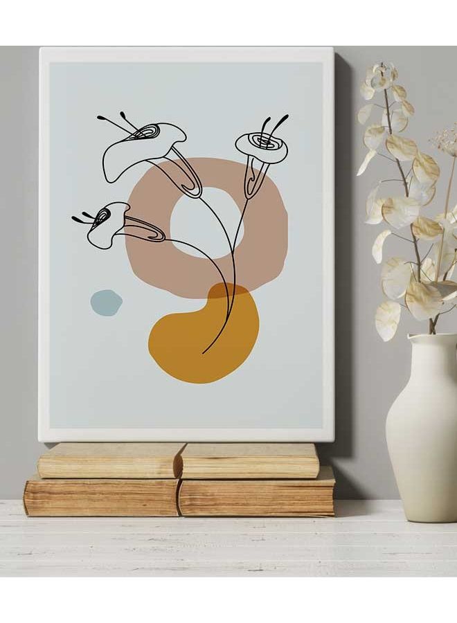 لوحة فنية من قماش الكانفاس بإطار لديكور الحائط تُمثل نباتات بنمط بوهيمي 40 x 60سم - Image 5