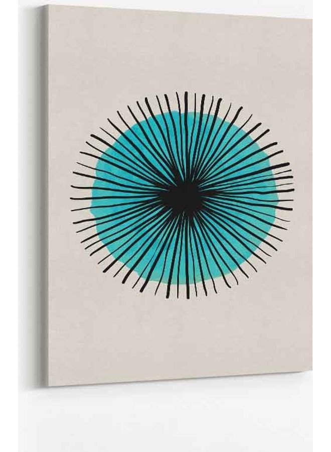 لوحة فنية من قماش الكانفاس لديكور الحائط بإطار تمثل بقع ألوان مائية مرسومة باليد متعدد الألوان 40 x 60سم - Image 1