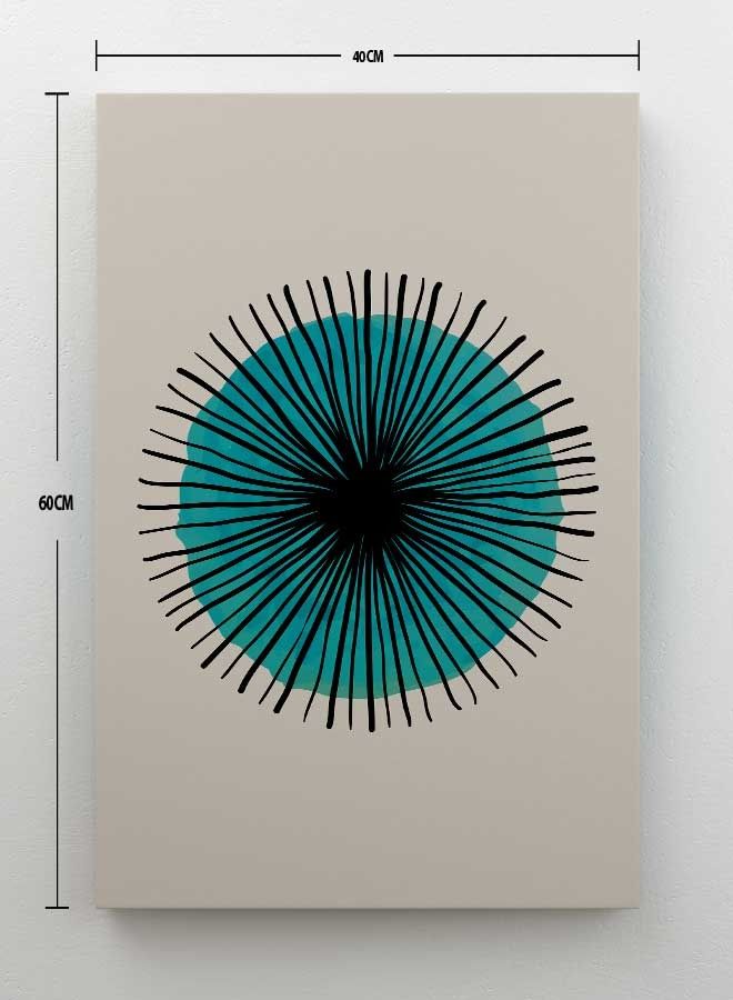 لوحة فنية من قماش الكانفاس لديكور الحائط بإطار تمثل بقع ألوان مائية مرسومة باليد متعدد الألوان 40 x 60سم - Image 2