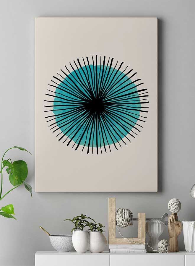 لوحة فنية من قماش الكانفاس لديكور الحائط بإطار تمثل بقع ألوان مائية مرسومة باليد متعدد الألوان 40 x 60سم - Image 3