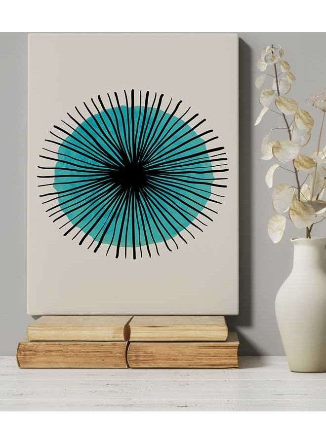 لوحة فنية من قماش الكانفاس لديكور الحائط بإطار تمثل بقع ألوان مائية مرسومة باليد متعدد الألوان 40 x 60سم - Image 5