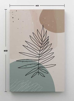 LOWHA Modern Abstract Leaves Lines Framed Canvas Wall Art Multicolour 40 x 60cm  - Image 2