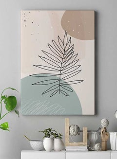 LOWHA Modern Abstract Leaves Lines Framed Canvas Wall Art Multicolour 40 x 60cm  - Image 3