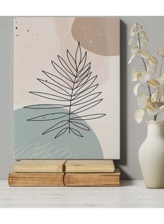 LOWHA Modern Abstract Leaves Lines Framed Canvas Wall Art Multicolour 40 x 60cm  - Image 5