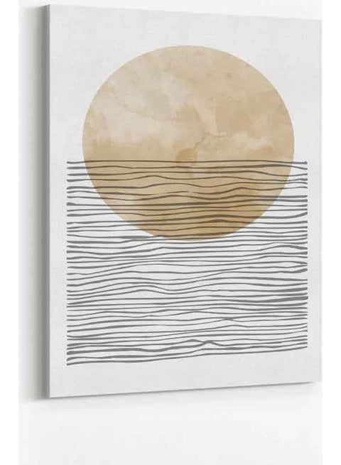 Mid Century Flat Sun Style Framed Canvas Wall Art Multicolour 40 x 60cm