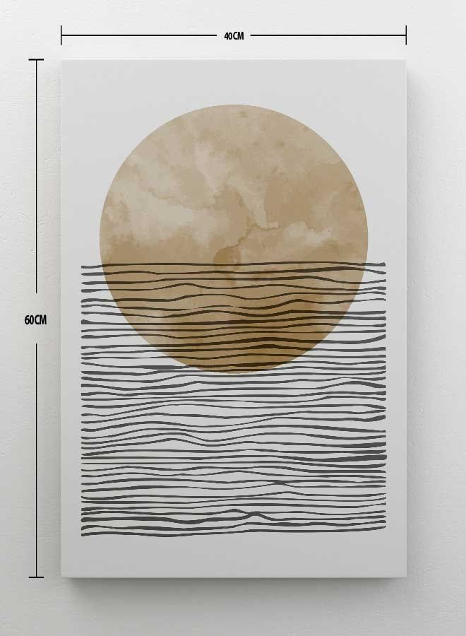 Mid Century Flat Sun Style Framed Canvas Wall Art Multicolour 40 x 60cm