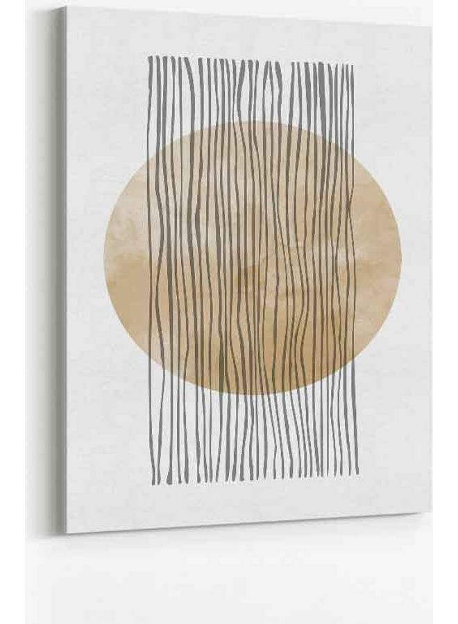 LOWHA Mid Century Boho Style Framed Canvas Wall Art Multicolour 40 x 60cm - Image 1