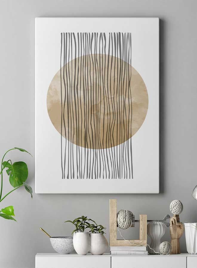 LOWHA Mid Century Boho Style Framed Canvas Wall Art Multicolour 40 x 60cm - Image 3