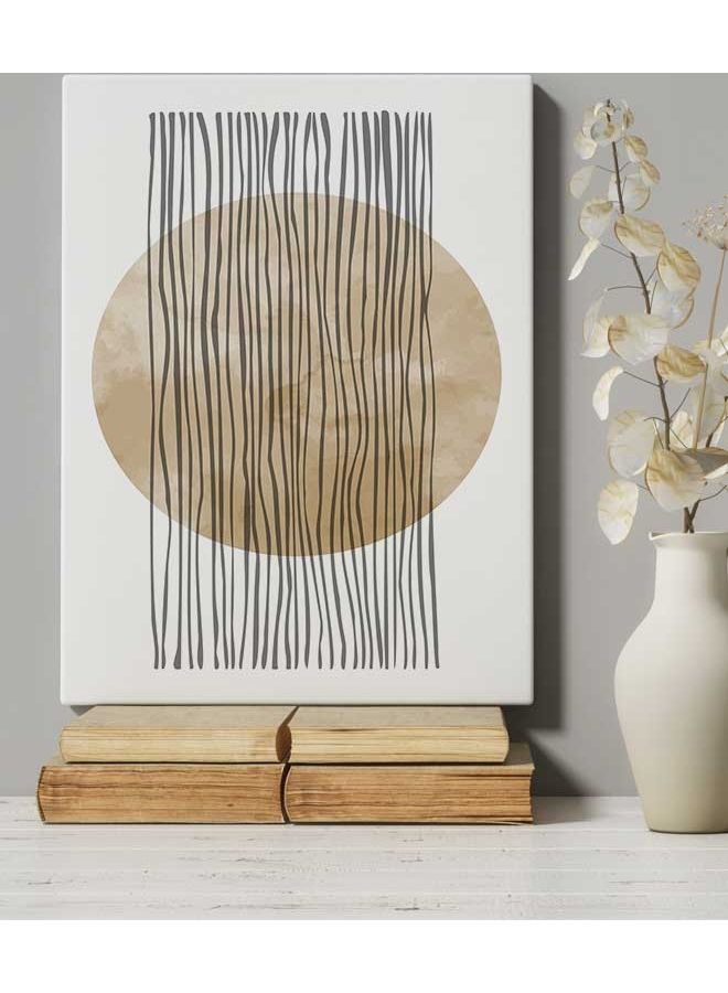 LOWHA Mid Century Boho Style Framed Canvas Wall Art Multicolour 40 x 60cm - Image 5