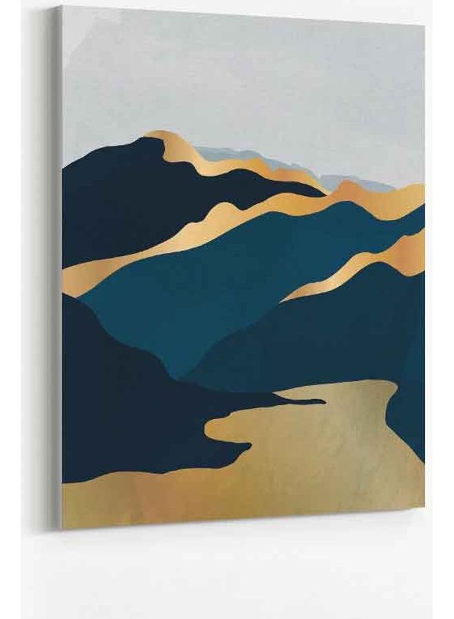 LOWHA Luxury Mountain Abstract Framed Canvas Wall Art Multicolour 40 x 60cm  - Image 1
