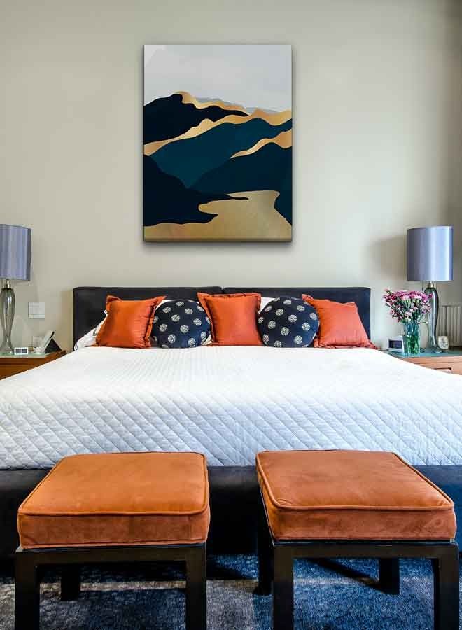 LOWHA Luxury Mountain Abstract Framed Canvas Wall Art Multicolour 40 x 60cm  - Image 4